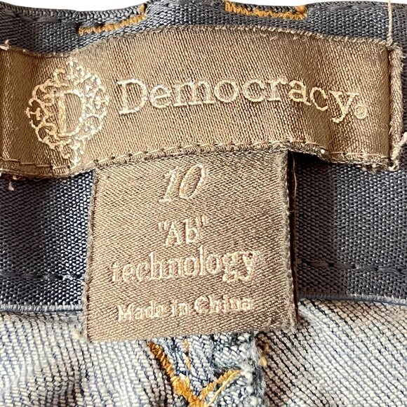 Democracy Blue Jeans Ab Technology Stretch Denim Womens Sz 10 Pockets - Picture 9 of 16